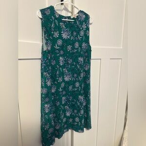LOFT Plus Teal and White Floral Dress